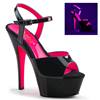 Pleaser - KISS209TT Sandale à bride à la cheville - Noir/Rose Product image